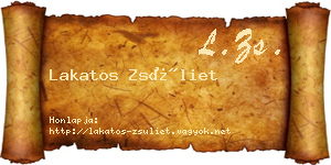 Lakatos Zsüliet névjegykártya